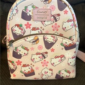 Loungefly Cream and Pink Hello Kitty Floral mini Backpack Sanrio